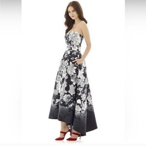 Alfred Sung Floral Ombre Gown